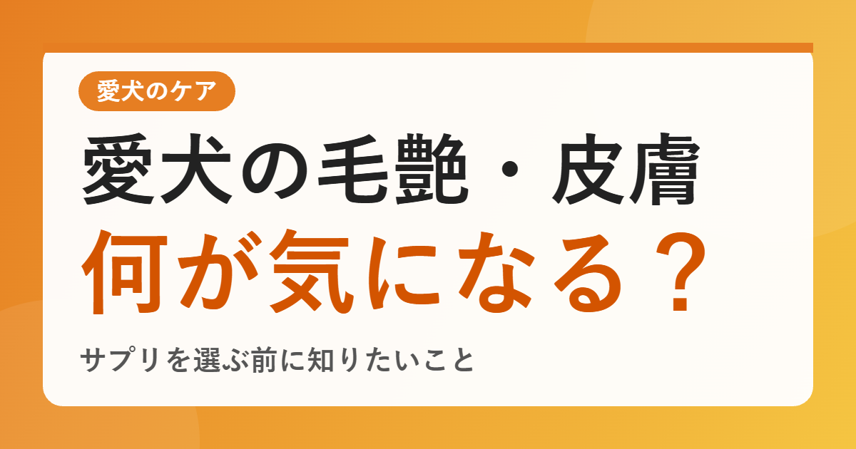 愛犬の毛艶・皮膚が気になるのはなぜ？サプリ「毎日美肌 PS-B1＆ローヤルゼリー」を選ぶ前に知りたいこと