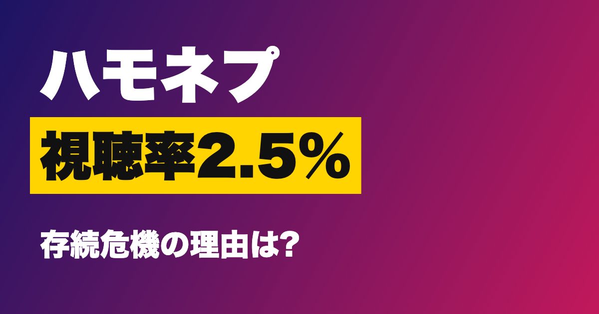 ハモネプの視聴率低迷と存続危機報道を解説するアイキャッチ
